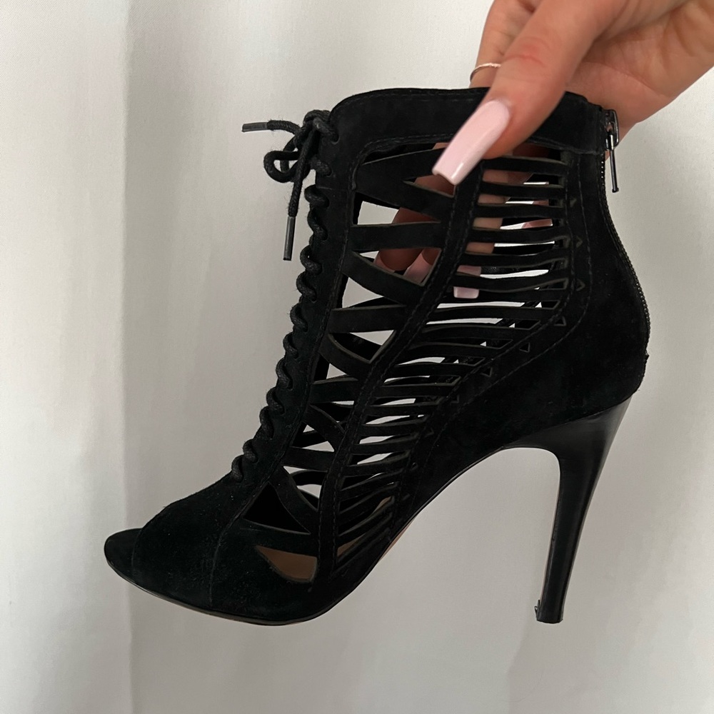 Black bootie heels